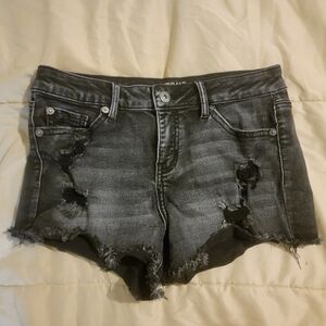 Womens True Craft Black Distressed Jean Micro Shorts - Size 5